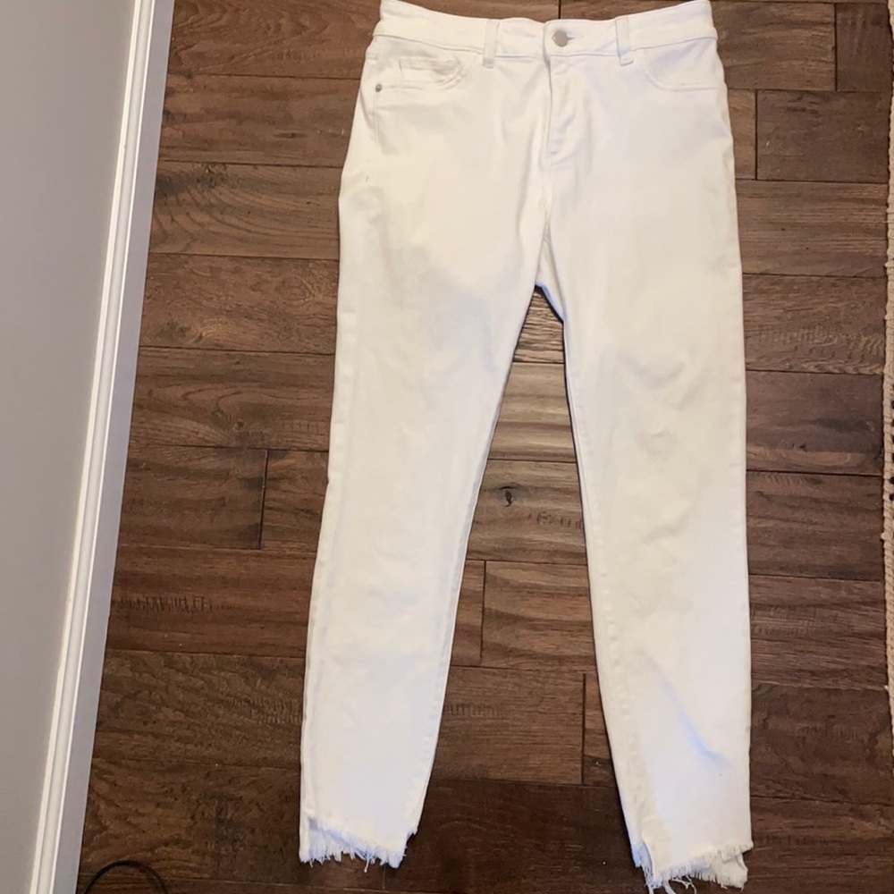DL1961 Florence Cropped Mid Rise Instasculpt Skinny Jean Size 26 White